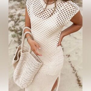 Splendid Cream Crochet Mesh Midi Dress NWT | Size M